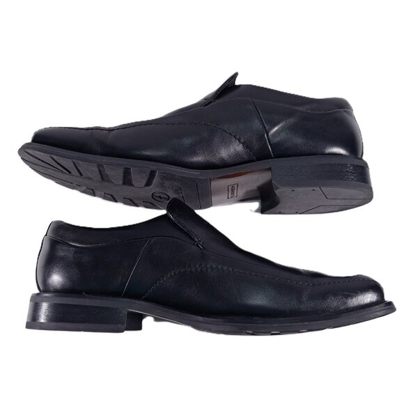 Florsheim Corbin Black Leather Dress Shoes Mens 11 WIDE Slip On Loafers 18304-01 - Picture 4 of 16